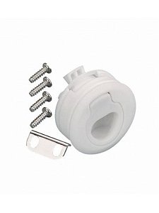 Puxador Plástico Redondo sem chave (para instalação em abertura de 51mm de diâmetro e portas de 10 a 19mm).