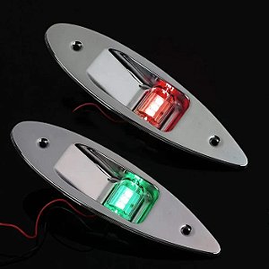 Luz de navegação bombordo boreste olho de tubarão 12V Inox