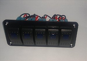Painel 5 Botões Interruptores 12v