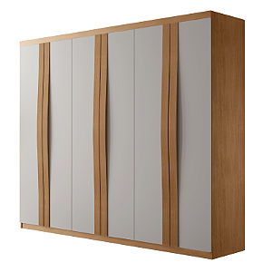 Guarda Roupa Grécia 100%MDF 06 portas Larg. 1,80m Naturale/Off White