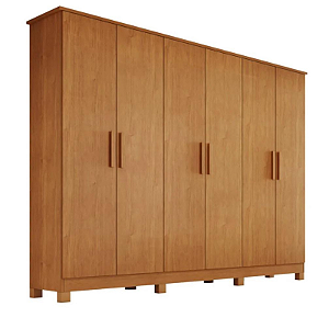 Guarda Roupa Nina 100% MDF 06 portas Larg. 2,12m Nature