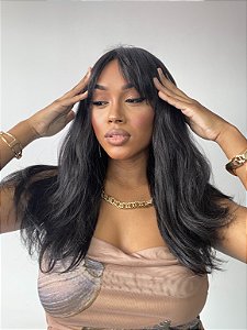 Wig Sol Ondulada Com Franja 50cm