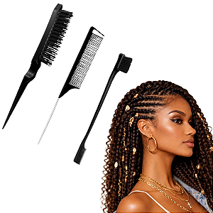Kit com 3 Pentes Baby Hair para Modelagem e Definição