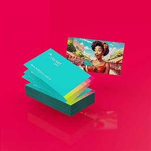 Cartão de Visita 300g 4/4 cores Verniz UV 1/0 - 100 Unidades