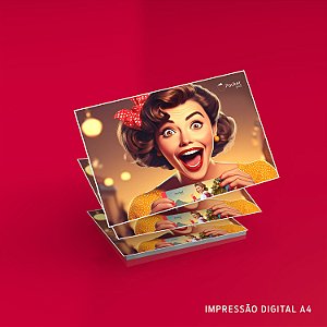 Impressão Digital - Formato A4 - 4/0 cores - 10 unidades