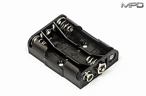 BC3AAASF 3 Suporte de Bateria AAA com fixadores de pressão de 9V