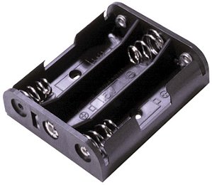 BC3AAL 3 suporte de Bateria AA com terminais de solda