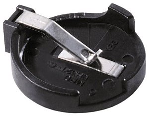 BH32T-C Suporte CR2032 com pinos de PC Também aceita: CR2025, BR2025, BR2032 Também pode caber outras células menores Altura acima do PCB: 7,18 mm
