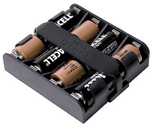 BK-1279-PC8 4 suporte de Bateria AA com pinos de PC Altura acima do PCB: 16,70 mm