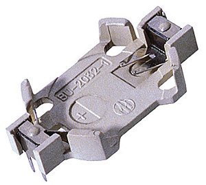BU2032-1 Suporte CR2032 com pinos de PC Altura acima do PCB: 5,2 mm Processo de solda sem chumbo compatível