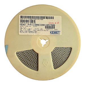 Bobina com 4000 Capacitor Ceramico Smd 1206 3,3pf/100v C0g 10% C1206c339d1gac7800 Kemet