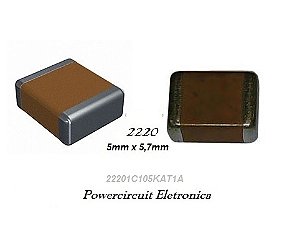 Capacitor Cerâmico SMD 2220 1UF/100V X7R 10% 22201C105KAT1A