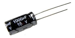 Capacitor Eletrolítico 1000UF/16V 105°C 10X16MM P:5.00MM