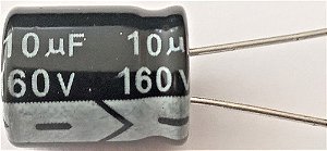 Capacitor Eletrolítico 10UF/160V 8X12MM 105°C P:5mm B43851 EPCOS