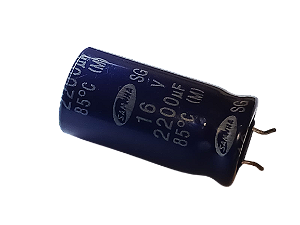 Capacitor Eletrolítico 2200UF/16V 85°C 12X25mm P:5,0MM PREFORMADO 5mm SAMWHA