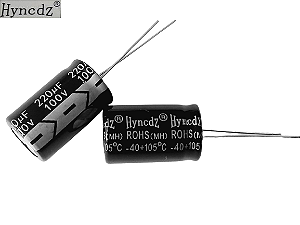 Capacitor Eletrolítico 220UF/100V 13X21MM 105°C P:5,0MM HYNCDZ