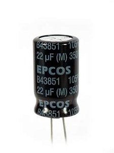 Capacitor Eletrolítico 22UF/350V 105°C 12X25mm B43821 EPCOS