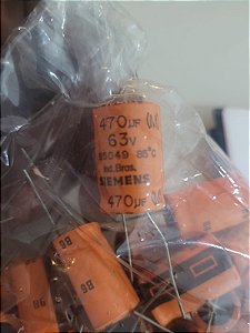Capacitor Eletrolítico 470UF/63V  85Cº   15X30MM SIEMENS