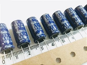 Capacitor Eletrolítico 680UF/25V 85°C 10X20MM P:5.00M FITADO SAMWHA