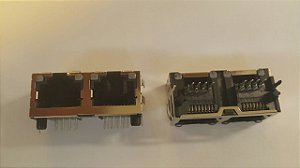 Conector RJ45 8P8C  2 PORTAS   BLINDADO MOLEX 0456520002