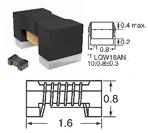 Indutor SMD 0603 47NH 5% LQW18AN47NJ00D EMB C/4000