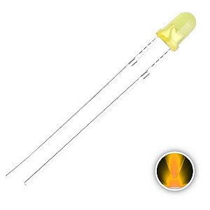 Led 3mm AMARELO DIFUSO 500MCD