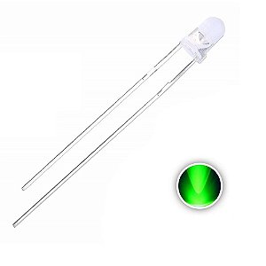 Led 3mm TRANSPARENTE ALTO BRILHO ACENDE VERDE 9.000MCD