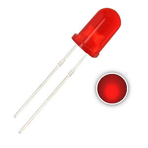 Led 5mm VERMELHO DIFUSO 500-600MCD PW LIGHTING