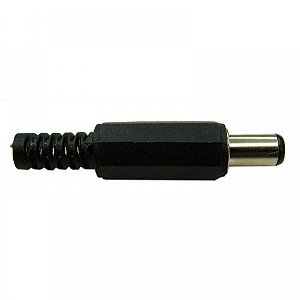 Plug P4 MACHO 2,1X5,5mm PRETO PARA SOLDA