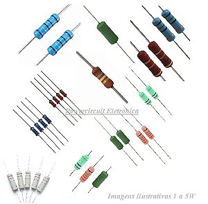 Resistor 1W 10R 5% KIT COM 100PCS
