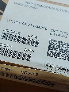 Transistor BC546B TO-92 NPN 100MA 65V FITADO CAIXA C/2000