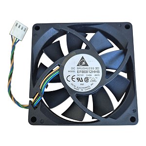 Cooler 80x80x15mm 12v 0.40a 3800rpm Efb0812hhb 4 Fios
