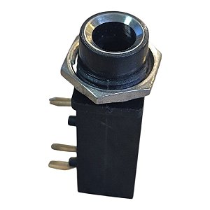 Plug P10 Femea 6.35mm Mono 3 Pinos Solda Placa