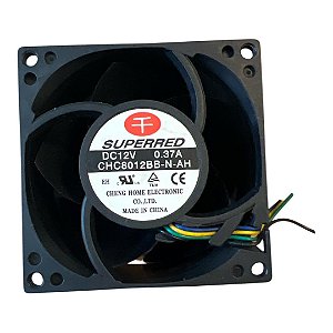 Cooler 80x80x38mm 12v 0,371a Chc8012bb-n-ah 4 Fios