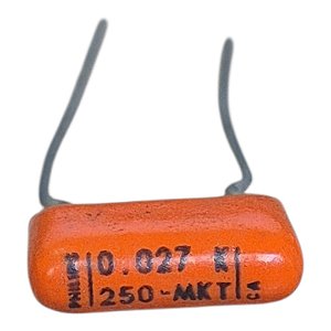 Kit com 10 peças Capacitor Poliester Mkt 27nf/250v Esp:10mm