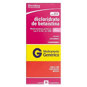 BETAISTINA DICL G* 16MG 30CPR