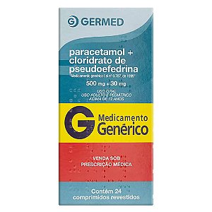 PARACETAMOL+PSDEFED G*  500/30MG 24CPR