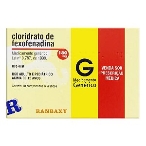 FEXOFENADINA G*  180 MG 10CPR
