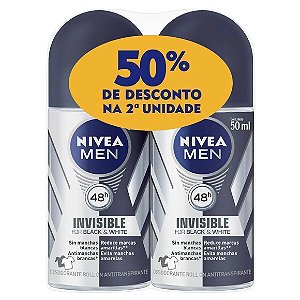 DES NIVEA ROLLON 2X5 0ML M INV BLACK WHIT