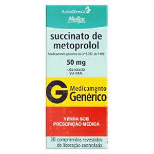 METOPROLOL SUCCINATO  50MG 30CP G MEDLEY