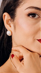 Brinco Pérola Banhado a Ouro 18k