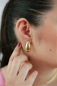 Brinco Gota Áurea Banhado a Ouro 18k