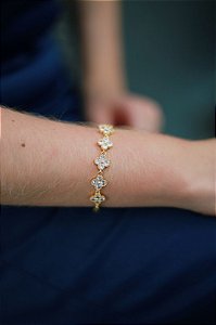 Pulseira  Trevo Florença Banhada a Ouro 18k