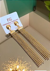 Brinco Franja Lux Banhado a Ouro 18k