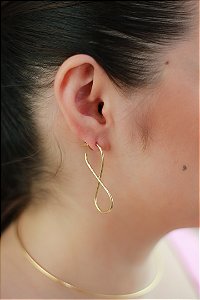 Brinco Argola Infinito Banhado a Ouro 18k