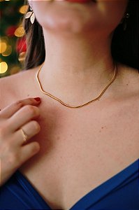 Choker Rabo de Rato Banhado a Ouro 18k