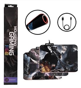MOUSE PAD GAMER 35X25CM DESENHOS C/LED RGB