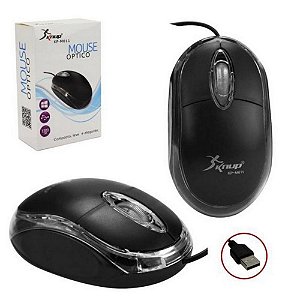 MOUSE USB OPTICO PRETO+NETSCROLL - KNUP