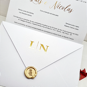 Convite Carta - Papel Alvura + Hot Stamping