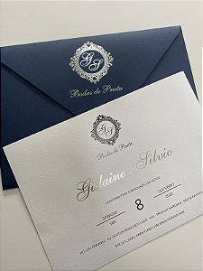 Convite Carta - Papel Color Plus (Azul Marinho ou Preto)